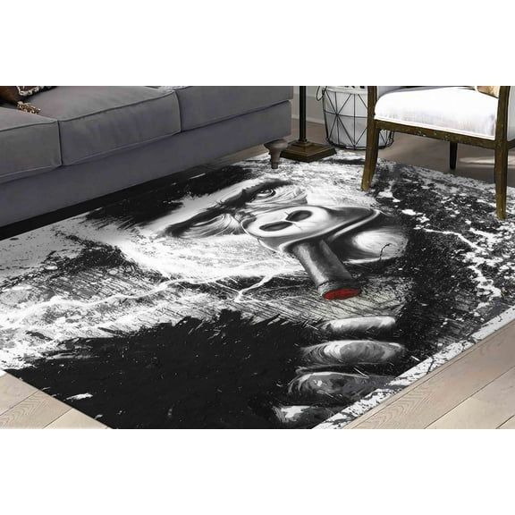 Step Rugs, Gorilla Smoking Rug, Bathroom Rugs, Animal Rug, Accent Rugs, Gorilla Rug, Monkey Rug, Pattern Rug, Modern Rug, Corridor Rugs, 3.9'x5.9' - 120x180 cm
