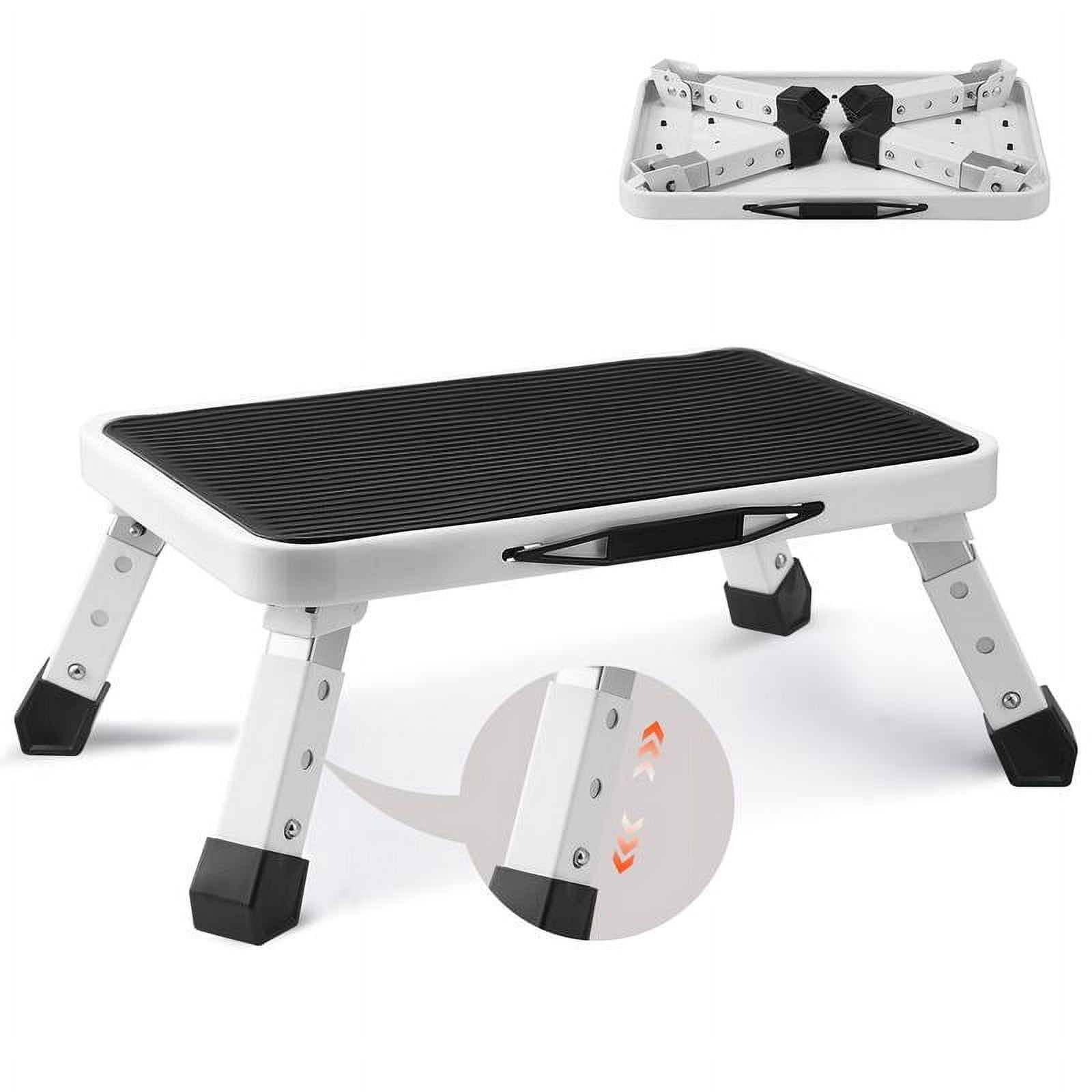 Step Stool 1-Step 330lbs Capacity, Folding Steel Step Ladder 3 ...