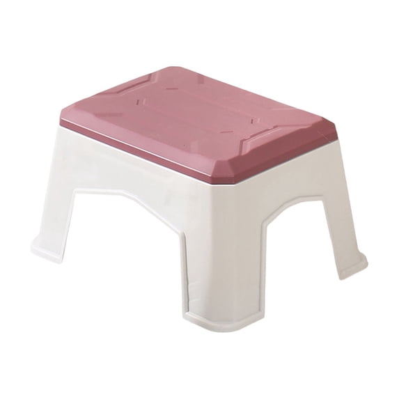 Step Stool With Backrest, Low Plastic Stool for Shoe Changing and Bathroom, Small Stool for Home Use, Lightweight Non-Slip Foot Stool for Adults and Kids