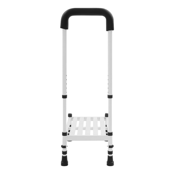 Step Stool with Handle, Adult Ramp with Handrail, Metal Stepping Stool for Homes, Libraries, Living Rooms, Warehouses, Kitchens, Bathrooms, and More (White)