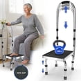 thumbnail image 2 of Heavy Duty 2-Step Stool With Handle – Adjustable Handrail For Elderly & High Beds 2 of 10