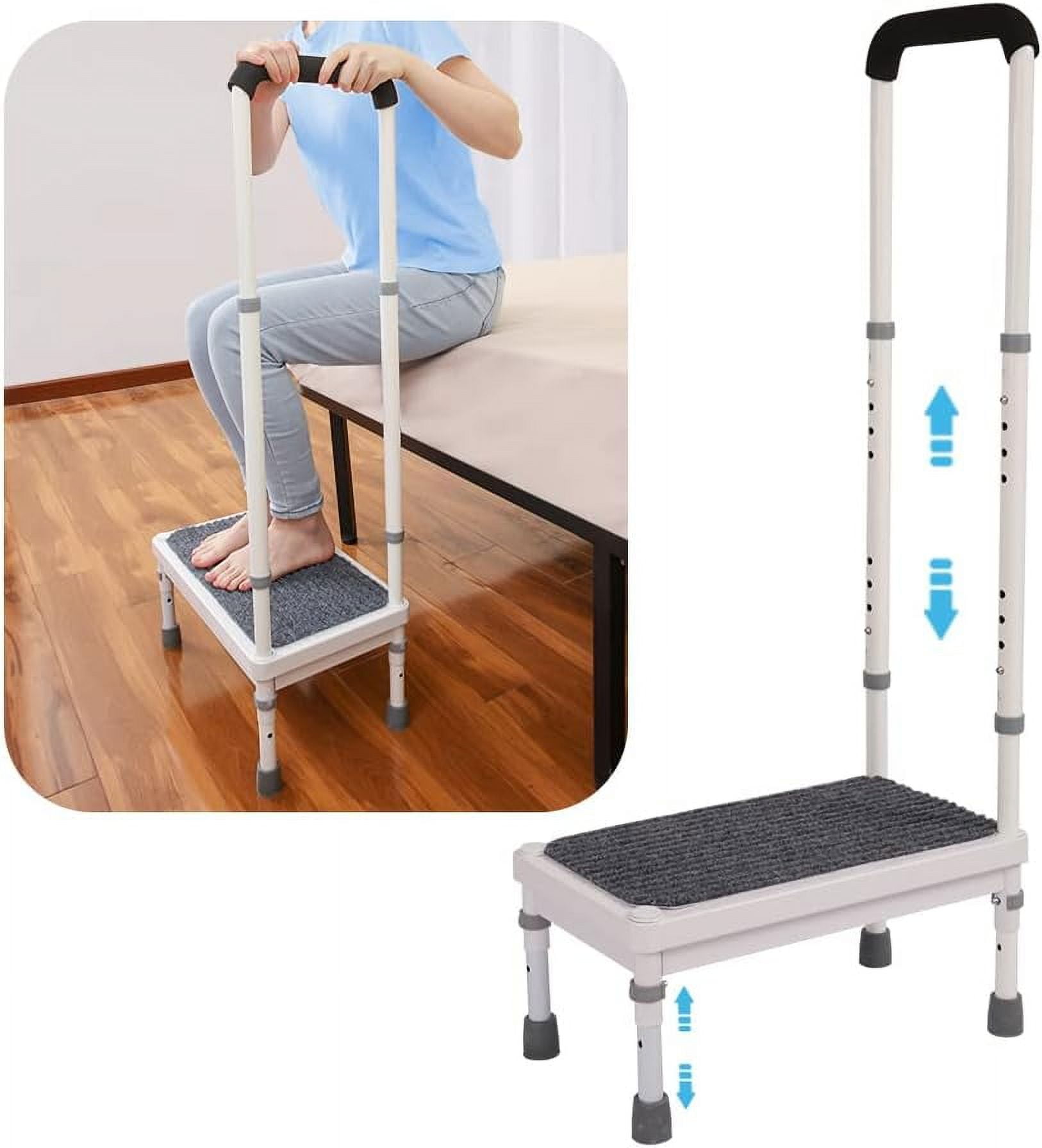 Step Stool with Handle for Elderly Adults High Beds Steps Heavy Duty ...