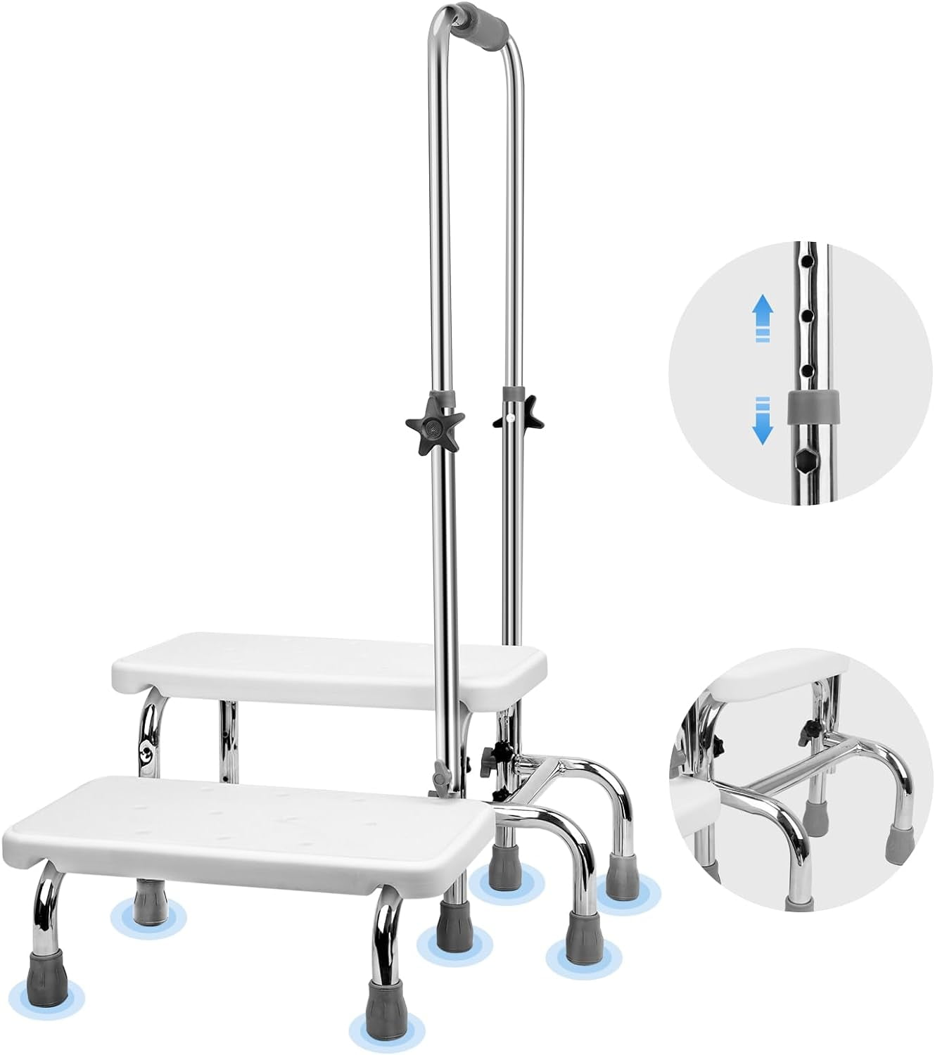 Step Stool with Handle for Elderly, Foot Stool with Handle, Adjustable ...