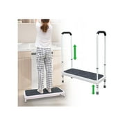 Step Stool with Handle for Elderly Medical Step Stools Seniors Handicap High Beds Mobility Platform Steel Foot Steps With Handrails Ramp Assist for Car, Bedside, Shower, Bathtub
