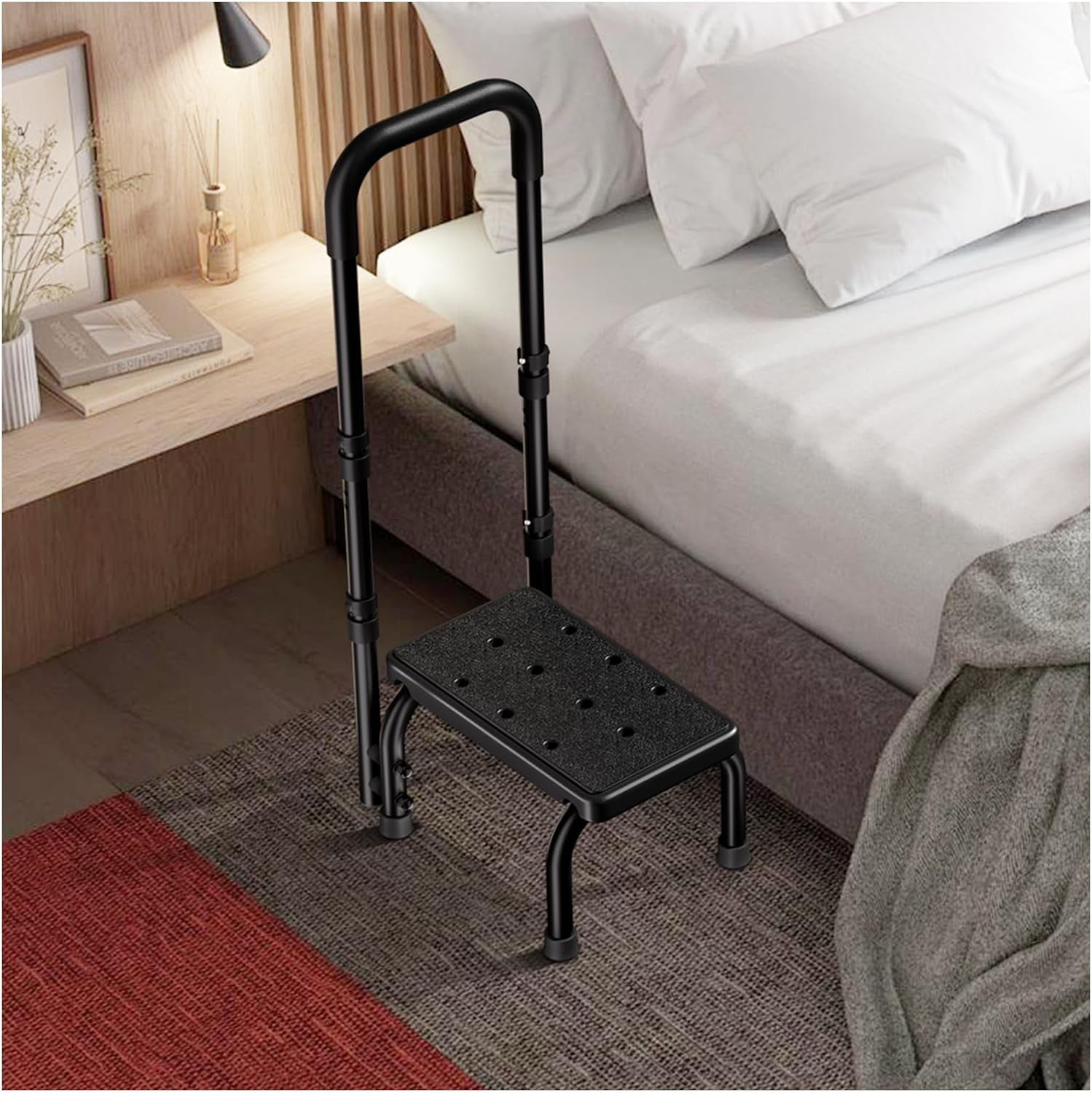 Step Stool with Handles for Elderly-Bed Stools with Adjustable ...