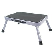 Metal Step Stool - 330lbs Capacity, Non-Slip, Portable Folding Foot Stool for Kitchen & Bathroom