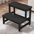 thumbnail image 1 of Step Stool for Toddlers - Two Step Stools Toddler 300 lbs Capacity with Safety Non-Slip Design, Natural Step Stool for Bathroom, Kitchen Dual Height Step Stools for Kids Black, 1 of 9