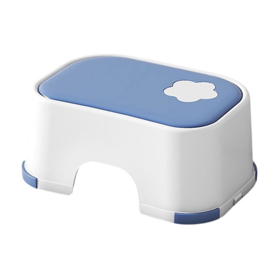 Step Stool for Kids, Anti-Slip Kids Step Stool with Recessed Handles, Portable Footstool for Bathroom Sink and Toilet Potty Training (Blue)