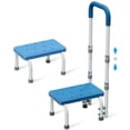 thumbnail image 1 of Step Stool with Adjustable Handle, Non-Slip Heavy Duty Step Stool for Elderly Holds 350 lbs, for Kitchen, Bathroom, Bedroom, Blue, Steel, 1 of 8