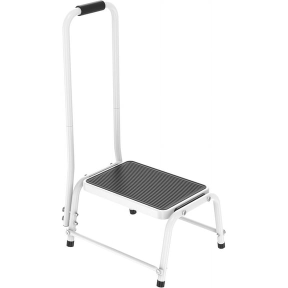 Step Stool with Handle for Ederly, Sturdy and Lightweight Stool,Easy Assmbly,Safely Supports up to 350 Pounds
