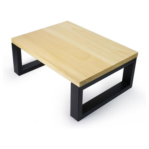 Step Stool with Metal Frame, Solid Hardwood Step Stool for Toddler/Kids/Adult, Portable Step Stool for Bedroom Bathroom-Natural