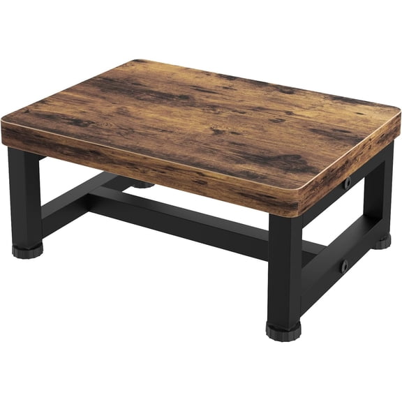 Step Stools for Adults Kids, Heavy Duty Non-Slip Wooden Stepping Stools with 500-LBS Capacity for Bedroom Kitchen Bathroom, Sturdy Bed Steps for High Beds with Rubber Feet, Easy to Assemble, Teak