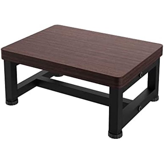 Step Stools for Adults Kids, Heavy Duty Non-Slip Wooden Stepping Stools with 500-LBS Capacity for Bedroom Kitchen Bathroom, Sturdy Bed Steps for High Beds with Rubber Feet, Easy to Assemble, Teak