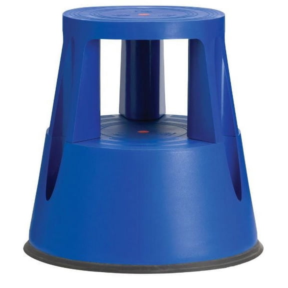 M&T Displays Blue Rolling 2-Step Plastic Stepstool Holds up to 330 lbs