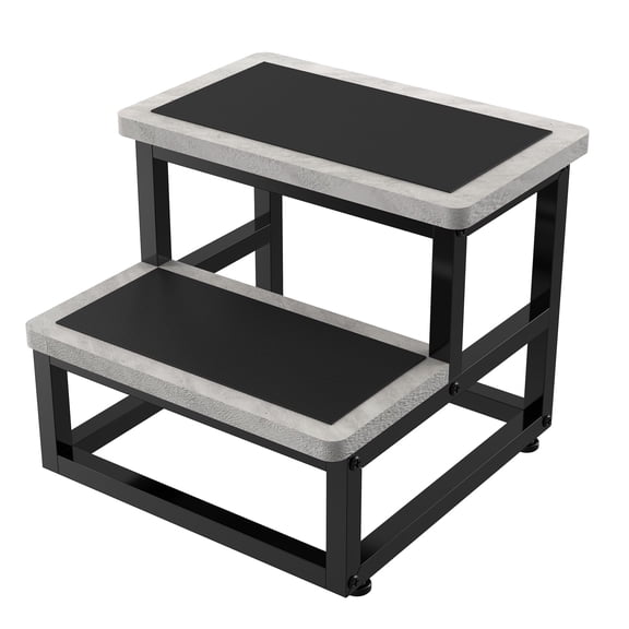 Step Stools For Adults  Heavy Duty Sturdy Foot Stool With Non-slip Mat Metal Frame Hold Up To 500 Lbs Capacity Kitchen Bathroom Bedroon Cement Gray
