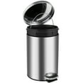 Step Trash Can, 2.1 Gallon Stainless Steel Trash Can with Soft Close