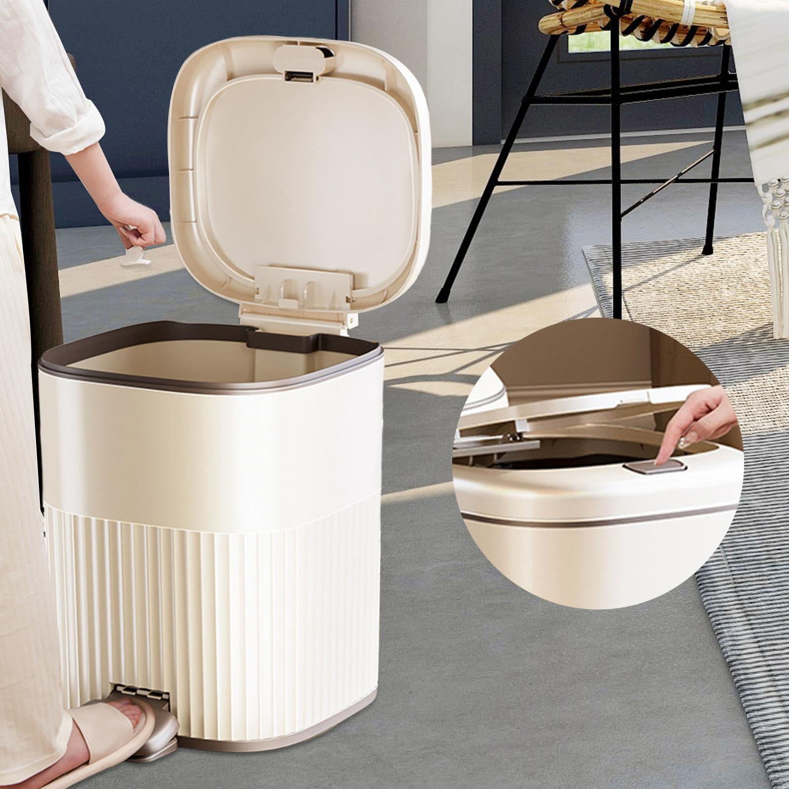 Step Trash Can with Lids Foot Pedal Garbage Bin Trash Bin, Modern ...