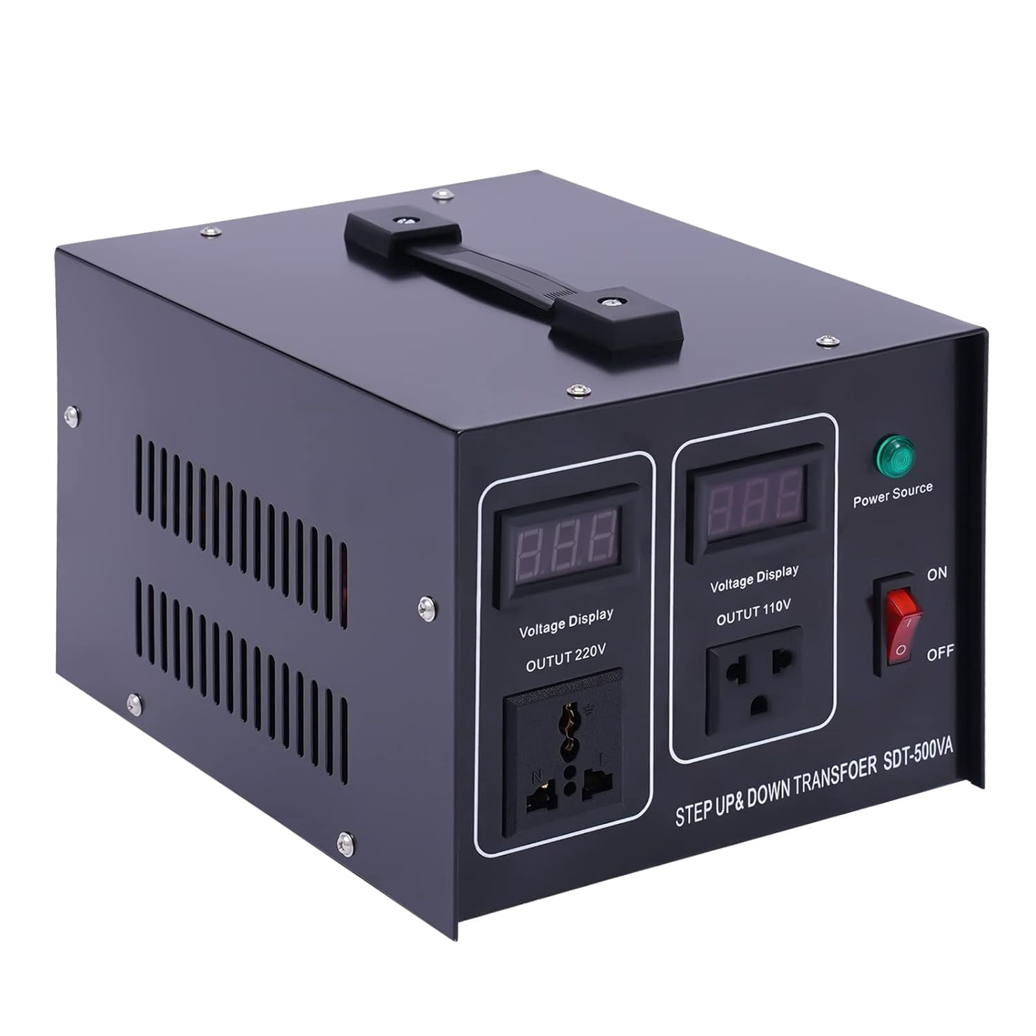 Step UP/Down Transformer 220v to 110v, 500W Voltage Converter 220 to 110 120v to 240V Heavy Duty Power Transformer Automatic Voltage Regulator Stabilizer Circuit Breaker Protection