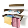 thumbnail image 1 of Step Up Products  27.5 in. Retractable Metal Wall Mount Clothes Drying Rack; Wood Look, 1 of 4