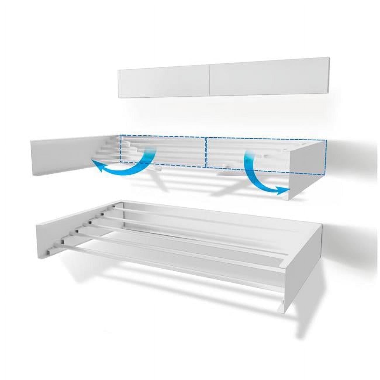 White Wall-Mount Retractable 5-Tier Drying Rack