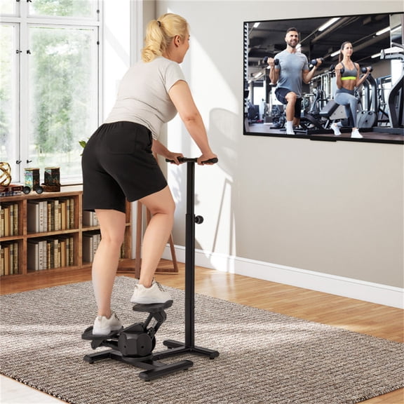 Step and Twist Stepper Machine with Digital Monitor - 300 lbs Capacity, 5-Level Adjustable Height, Non-Slip Pedals for Home Workout