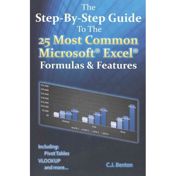 The Step-By-Step Guide To The 25 Most Common Microsoft Excel Formulas & Features (Paperback) by C J Benton