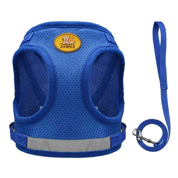 Step in Dog Harness and Leash Vest Harness for Small and Medium Dogs Adjustable Reflective Harness for Puppy Cats,Blue M