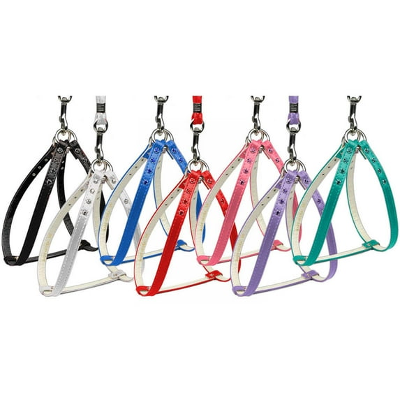 Dog, Puppy Pet Step-In Harness, "Colored Crystal Rhinestones"