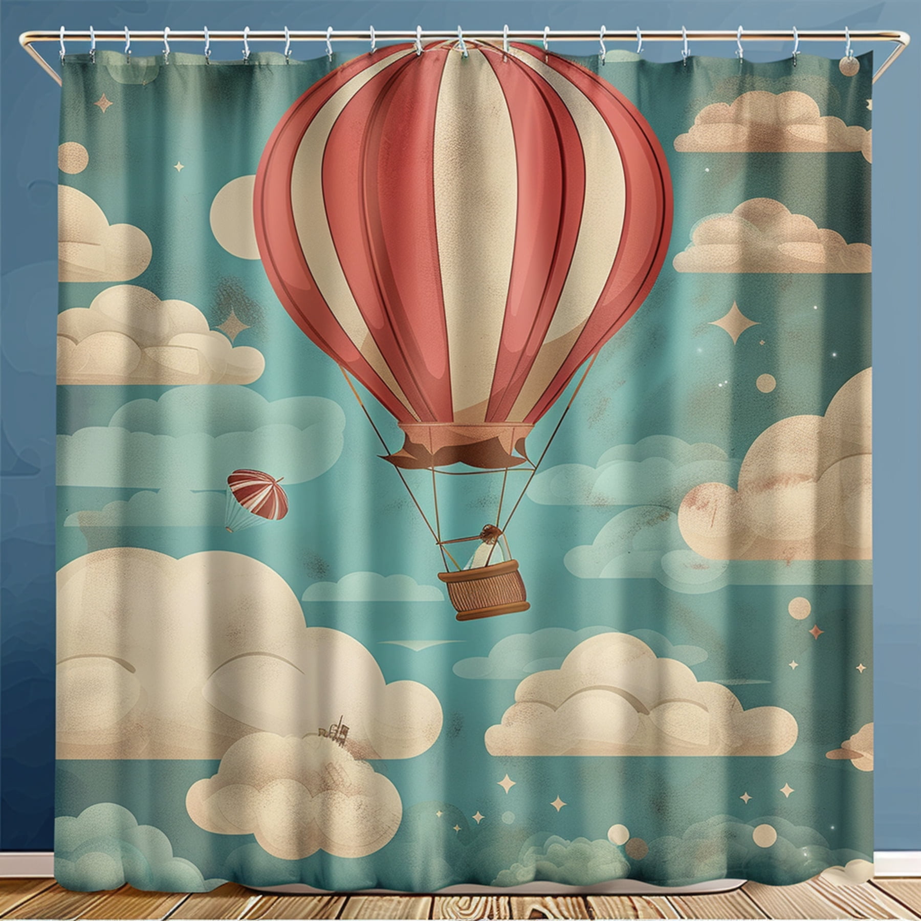 Step into a Vintage Dream Elevate Your Bathroom with Cartoon Hot Air