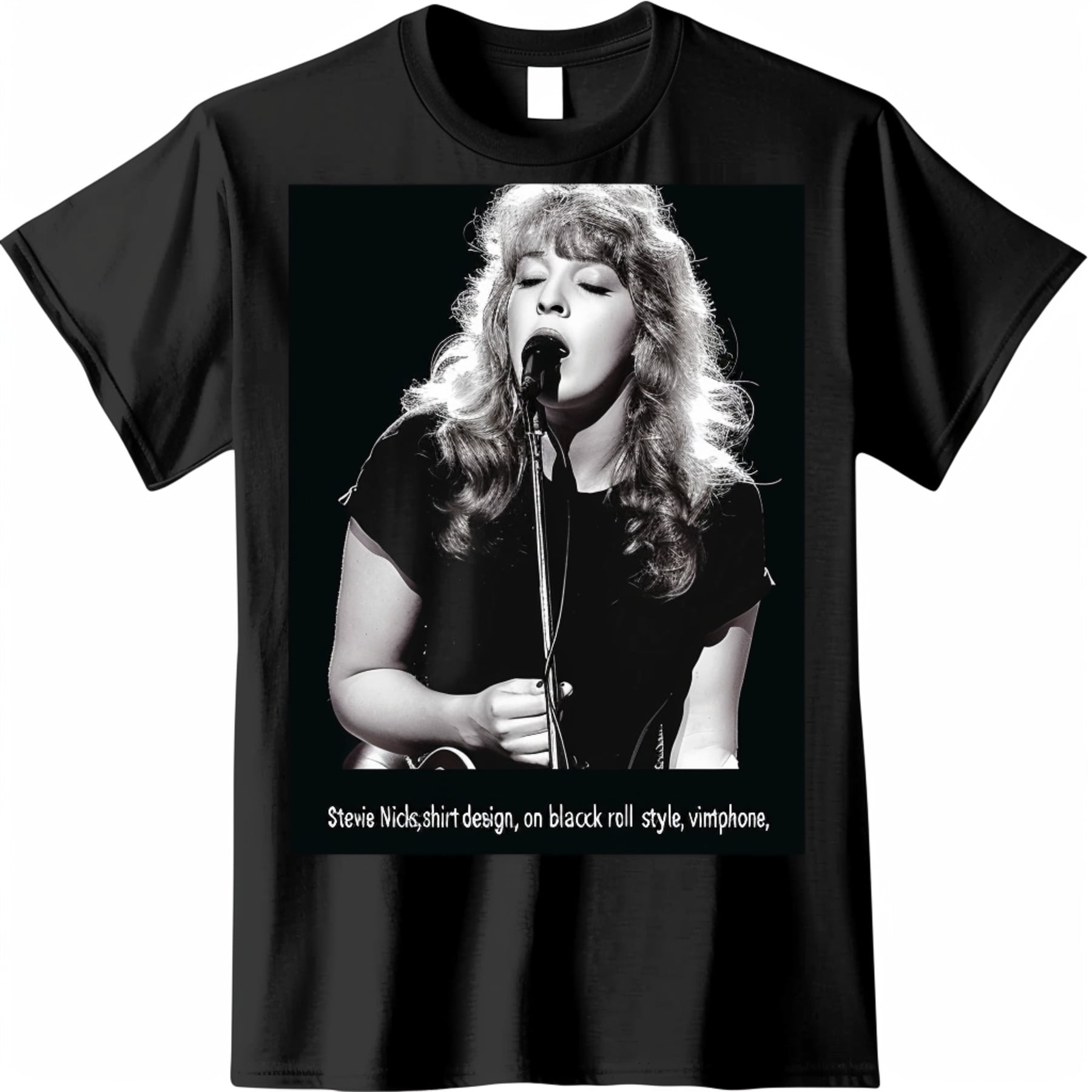 Step into the Spotlight with our Vintage Stevie Nicks Black TShirt Rock