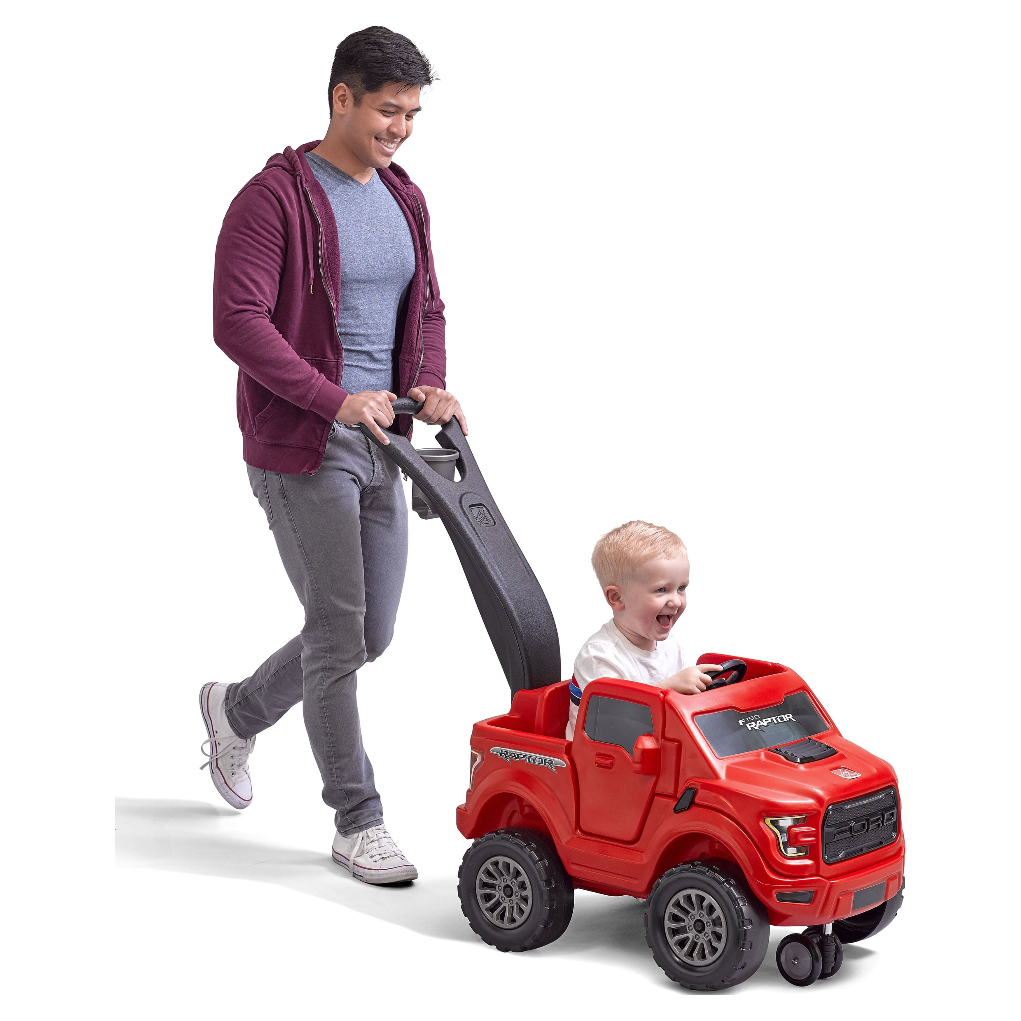 Step2 2-in-1 Red ford F-150 SVT Raptor Push Car, Ride-On Toy for Toddlers