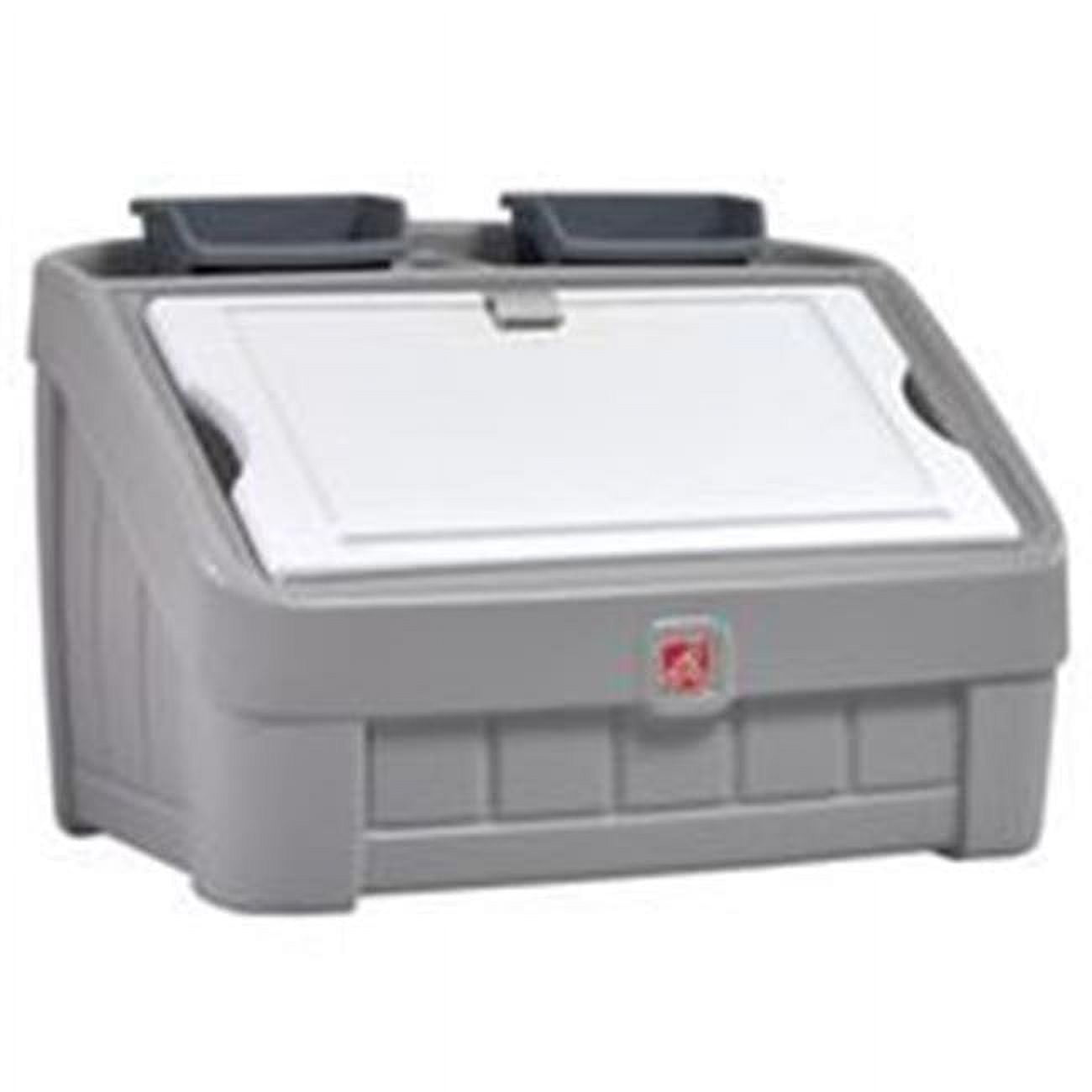 Step2 2587871 2 in 1 Gray Art Lid & Toy Box