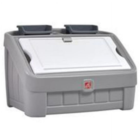 Step2 2587871 2 in 1 Gray Art Lid & Toy Box