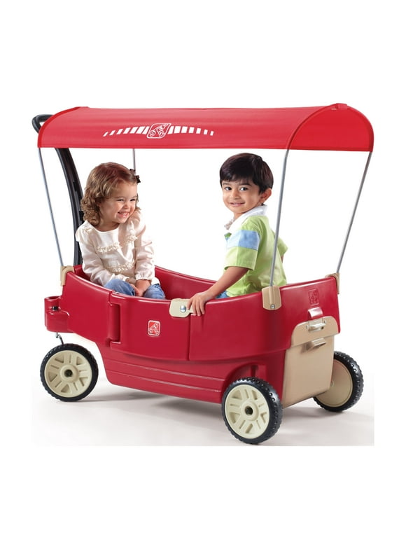 Step2 All Around Canopy Wagon Red Kids Wagon with Canopy