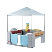 Step2 All Around Play Pavilion Gray Kids Plastic Playhouse for Outdoor Fun Ages 2 Years Plus