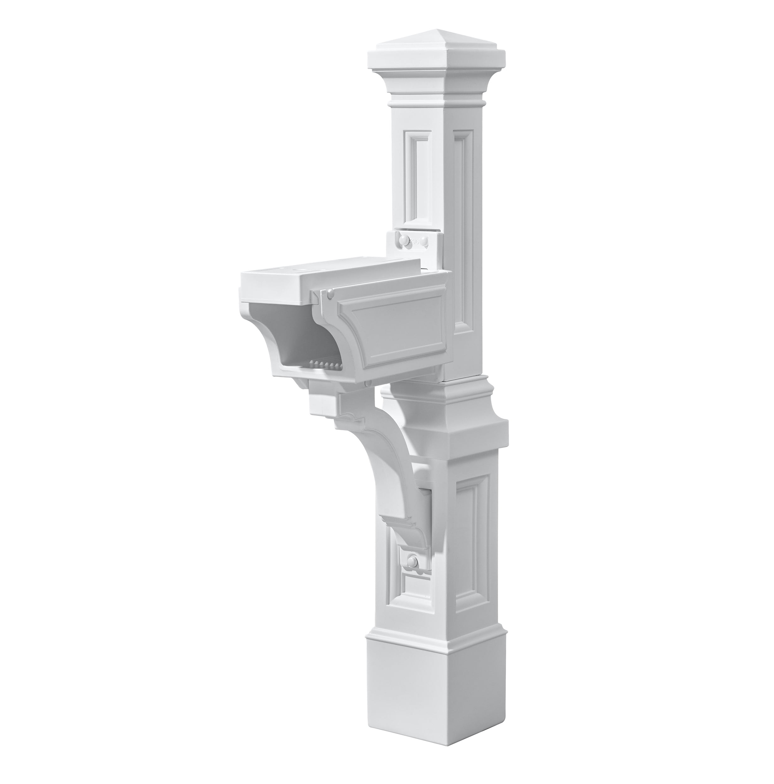 Atherton 59.75'' Classic White Resin Mailbox Post with Molded Detail