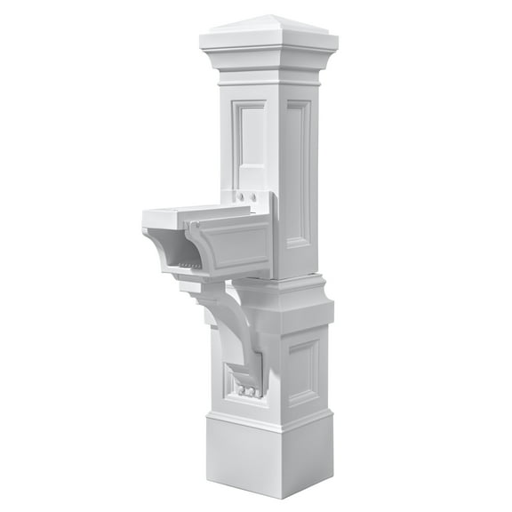 Step2 Atherton 64" Grand Plastic Mail Post Kit Classic White