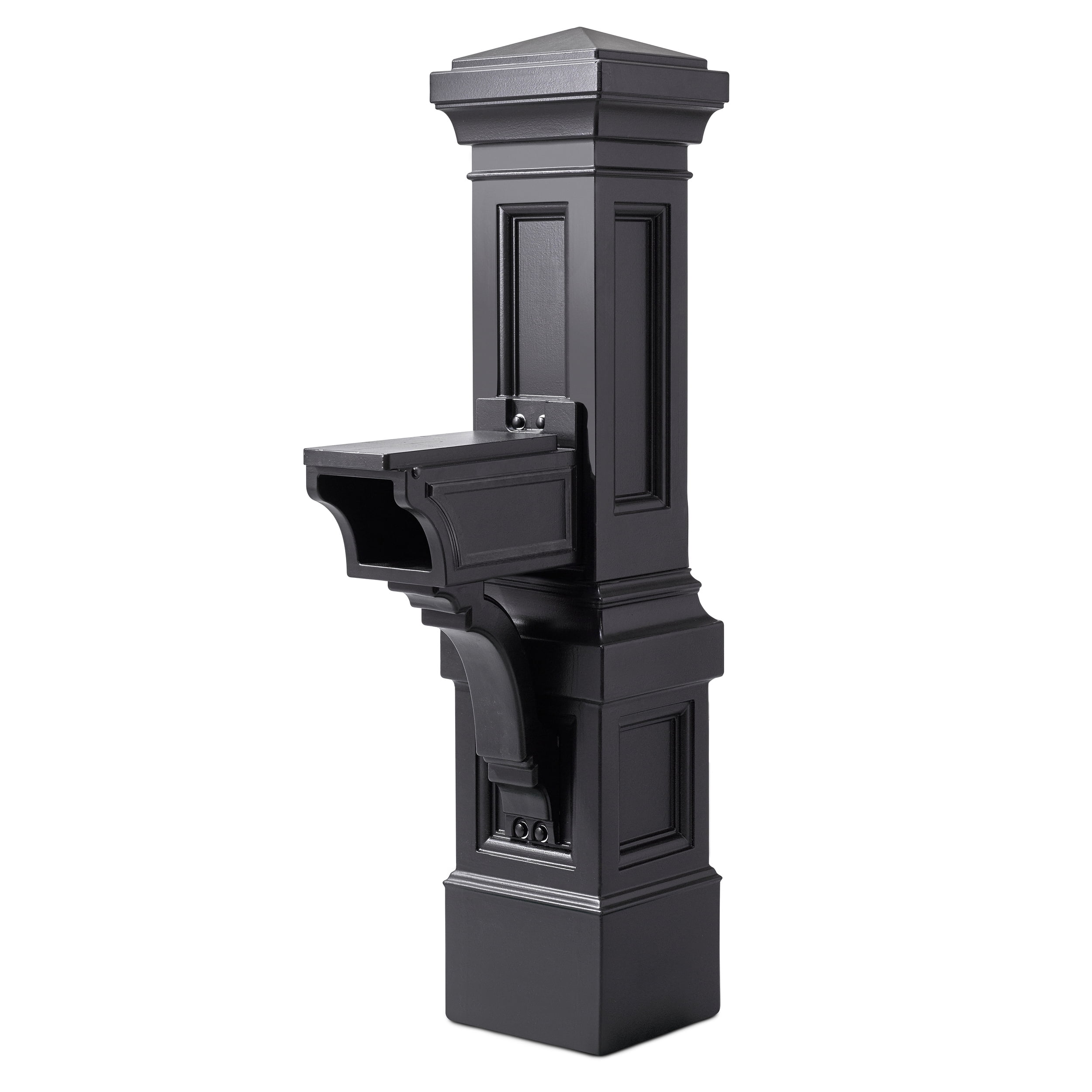 Atherton Grand Black Onyx Steel Mail Post