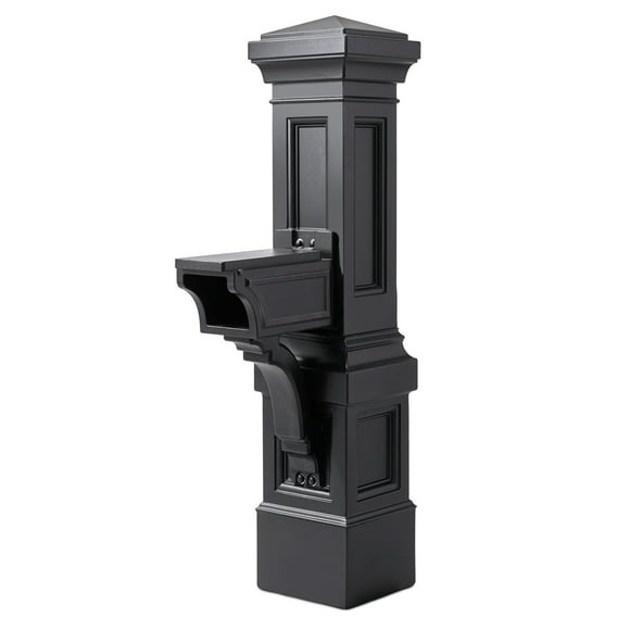 Step2 Atherton 64" Plastic Onyx Black Grand Mailbox and Post Kit