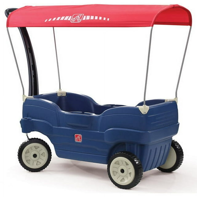 Step2 Canopy Cruise Wagon For Kids, Blue And Red, Plastic
