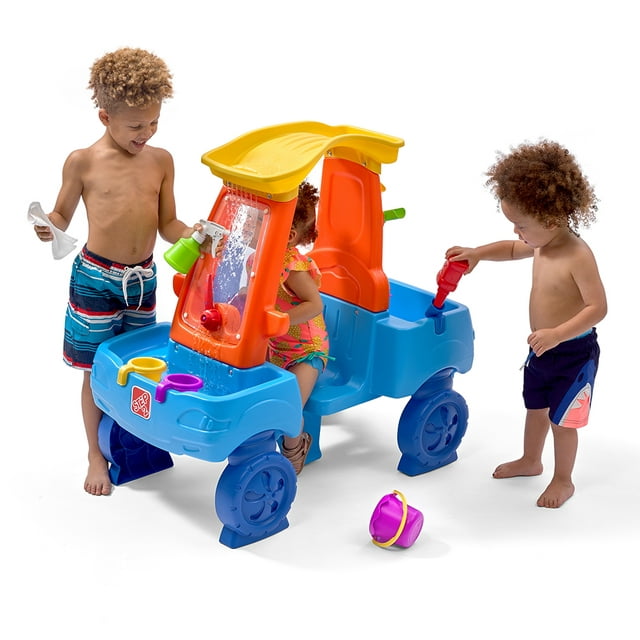 Step2 Car Wash Splash Center Blue Plastic Water Table for Toddlers