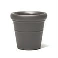 thumbnail image 1 of Step2 Claremont 18" Tall Dark Cedar Round Indoor Outdoor Plastic Flower Planter, 1 of 25