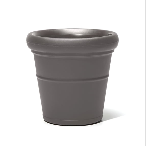 Step2 Claremont 18" Tall Dark Cedar Round Indoor Outdoor Plastic Flower Planter