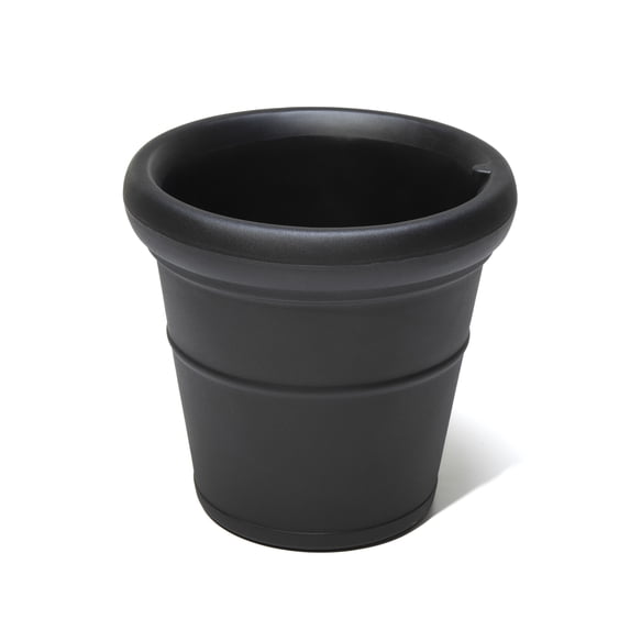 Step2 Claremont Plastic Round Black Planter 19" D x 19" W x 18" H
