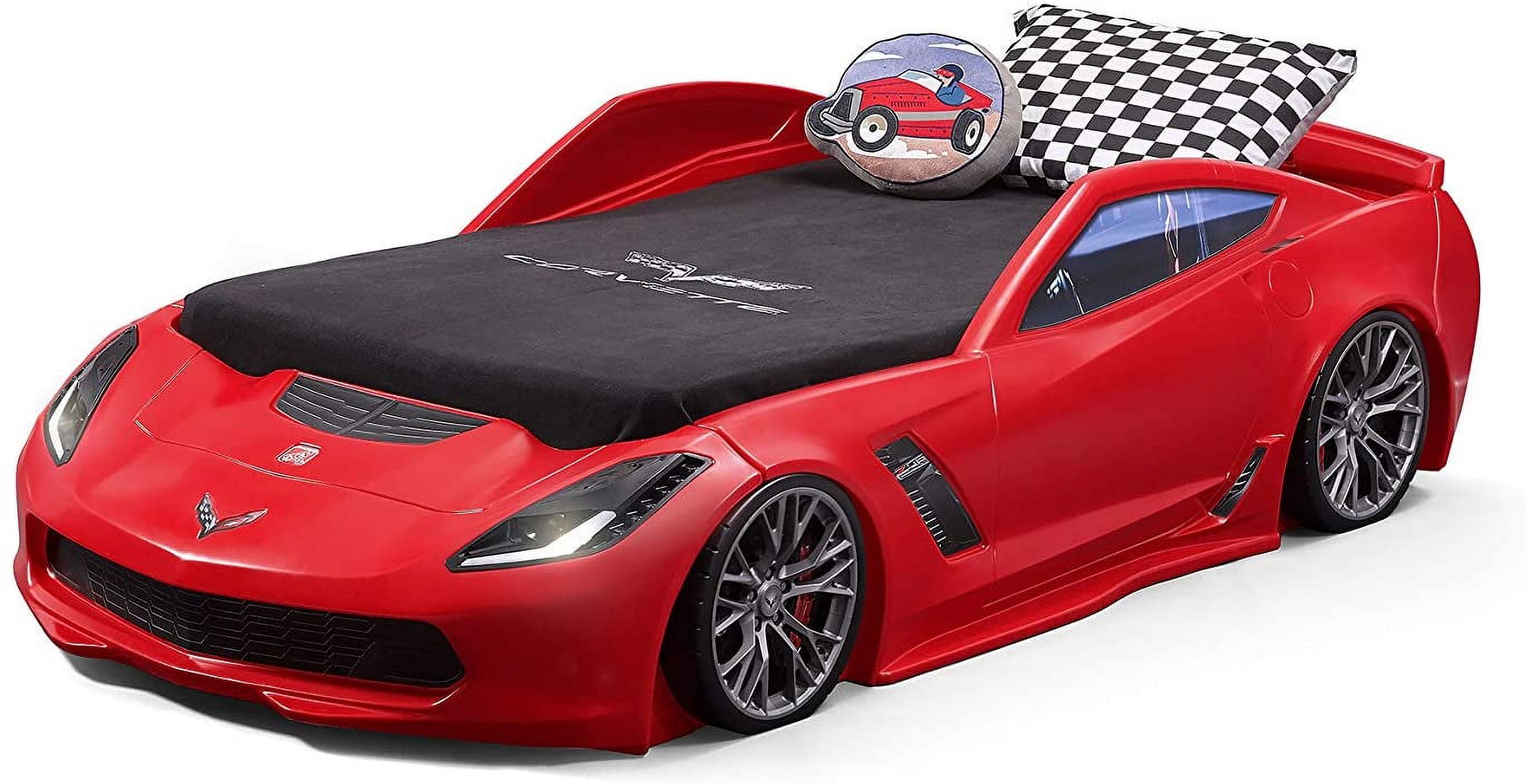 Step2 Corvette Convertible Toddler to Twin Bed with Lights, Red - image 1 of 5