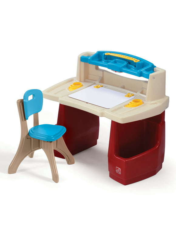 Step2 Deluxe Art Master Desk Plastic Kids Activity Center and Table