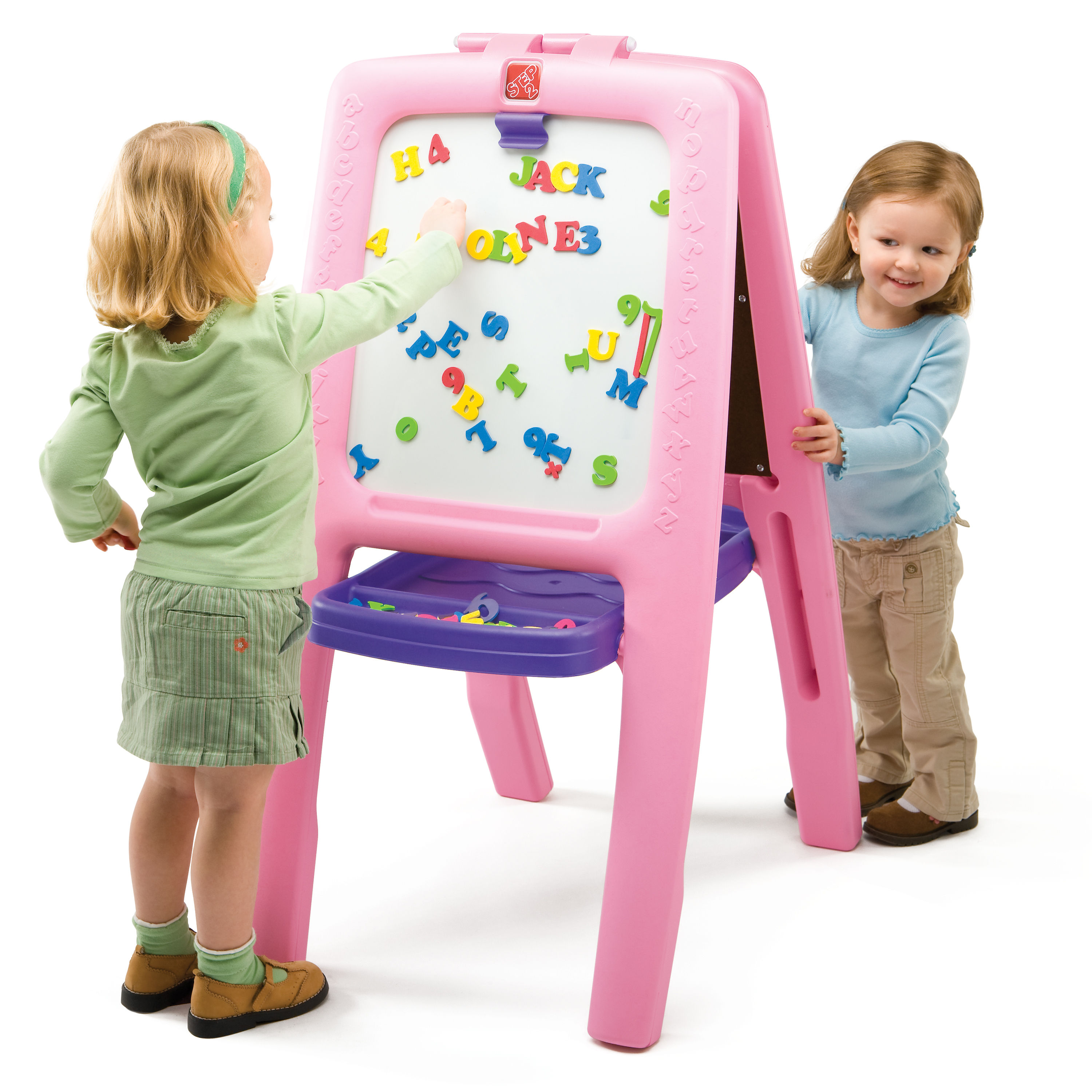 Step2 Easel for Two, Pink Chalk and White Boards With 77 Piece Art Kit - image 1 of 5