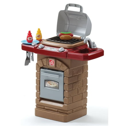 Step2 Fixin Fun Outdoor Toy Grill with 10 Piece Stack and Stay Hot Dog Play Set