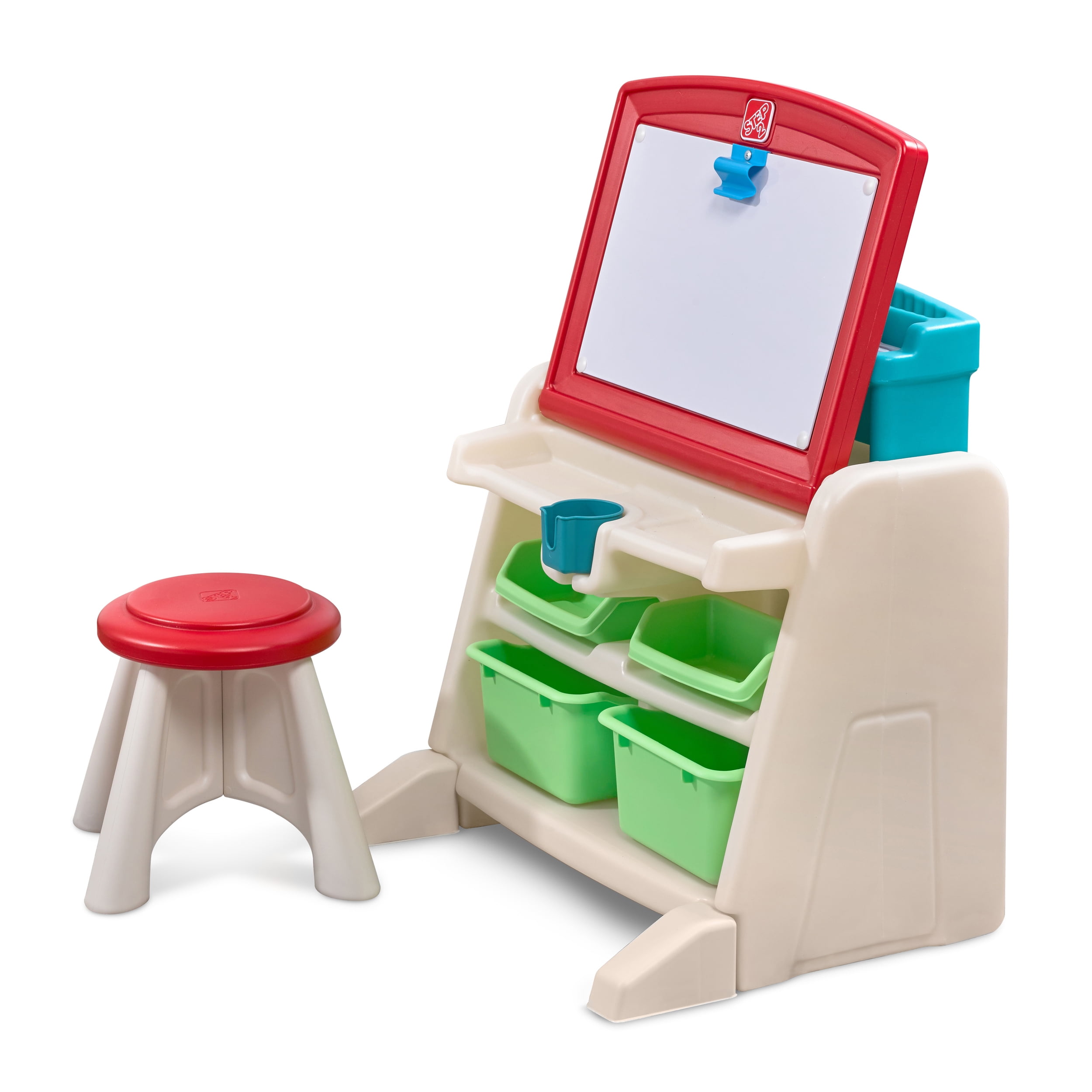 Step2 Flip & Doodle Toddler Easel and Plastic Kid Art and Craft Desk