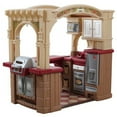 thumbnail image 1 of Step2 Grand Walk-in Kitchen Plastic Play Kitchen and Kid Grill, Brown, 1 of 12